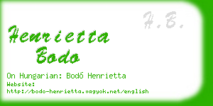 henrietta bodo business card